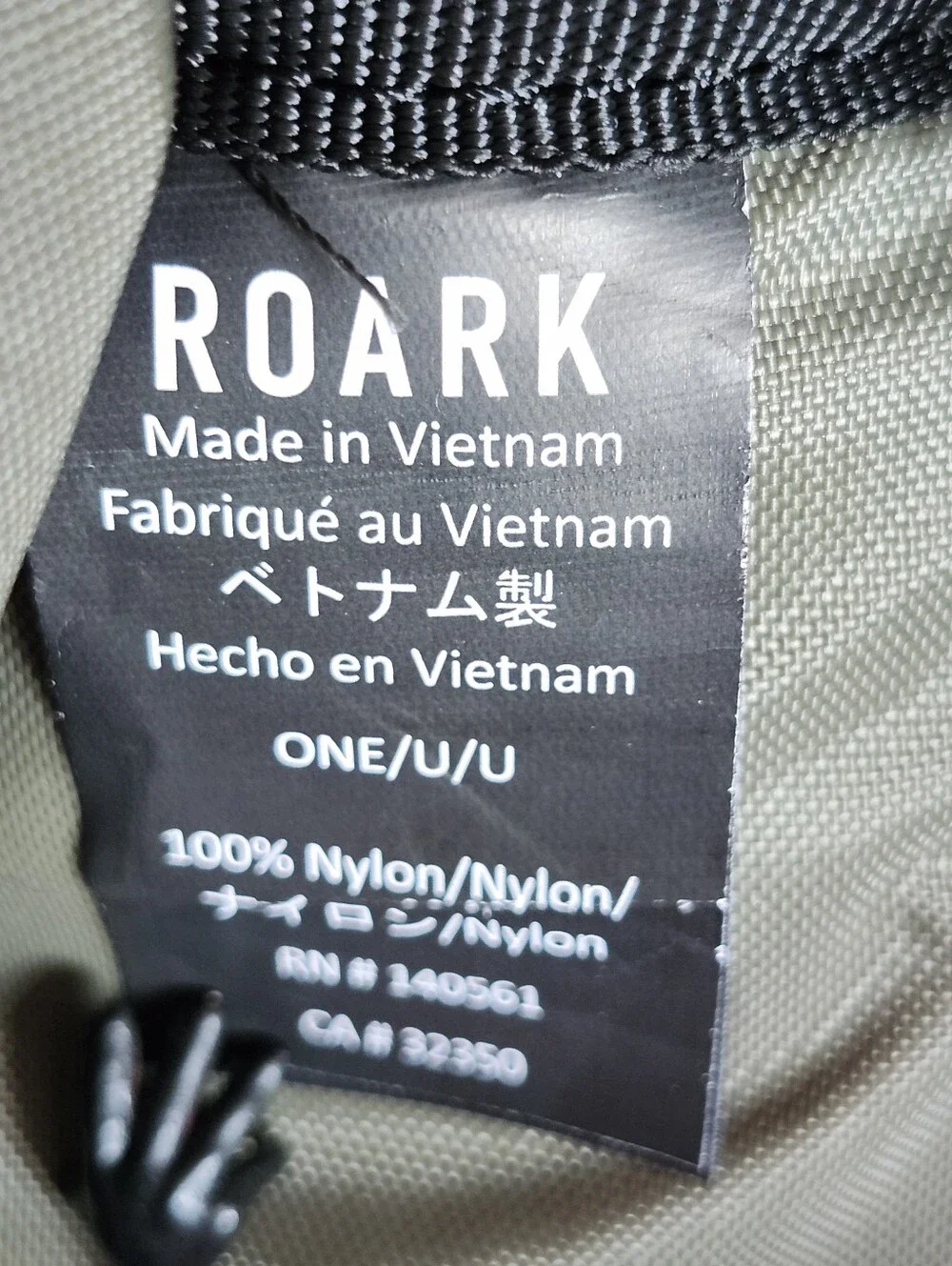 ROARK 27L 2.0 Passenger RA249 Travel Backpack Laptop pkt Black/Olive NWOT